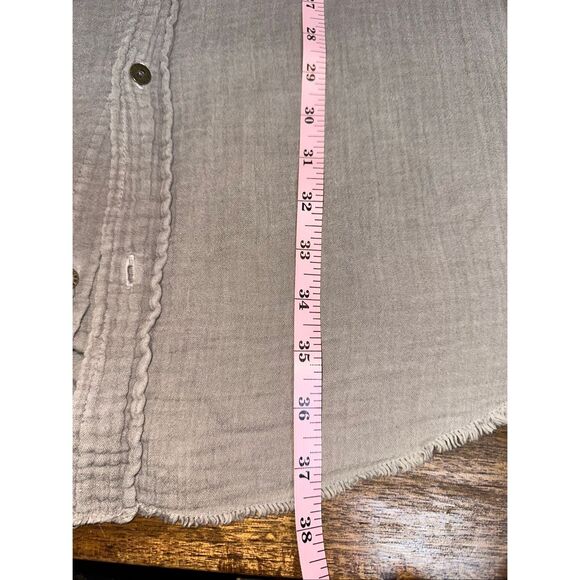 Current/Elliott Shirt Dress Cut Off Raw Hem - Picture 6 of 7